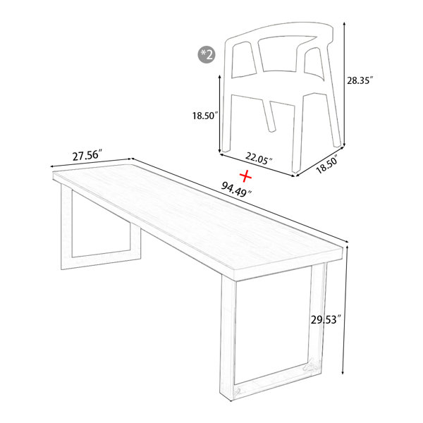 Hokku Designs Orquidia 3 Piece Solid Wood Rectangle Desk And Chair Set